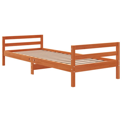 Letto senza Materasso Marrone Cera 90x200 cm Legno di Pino - homemem39