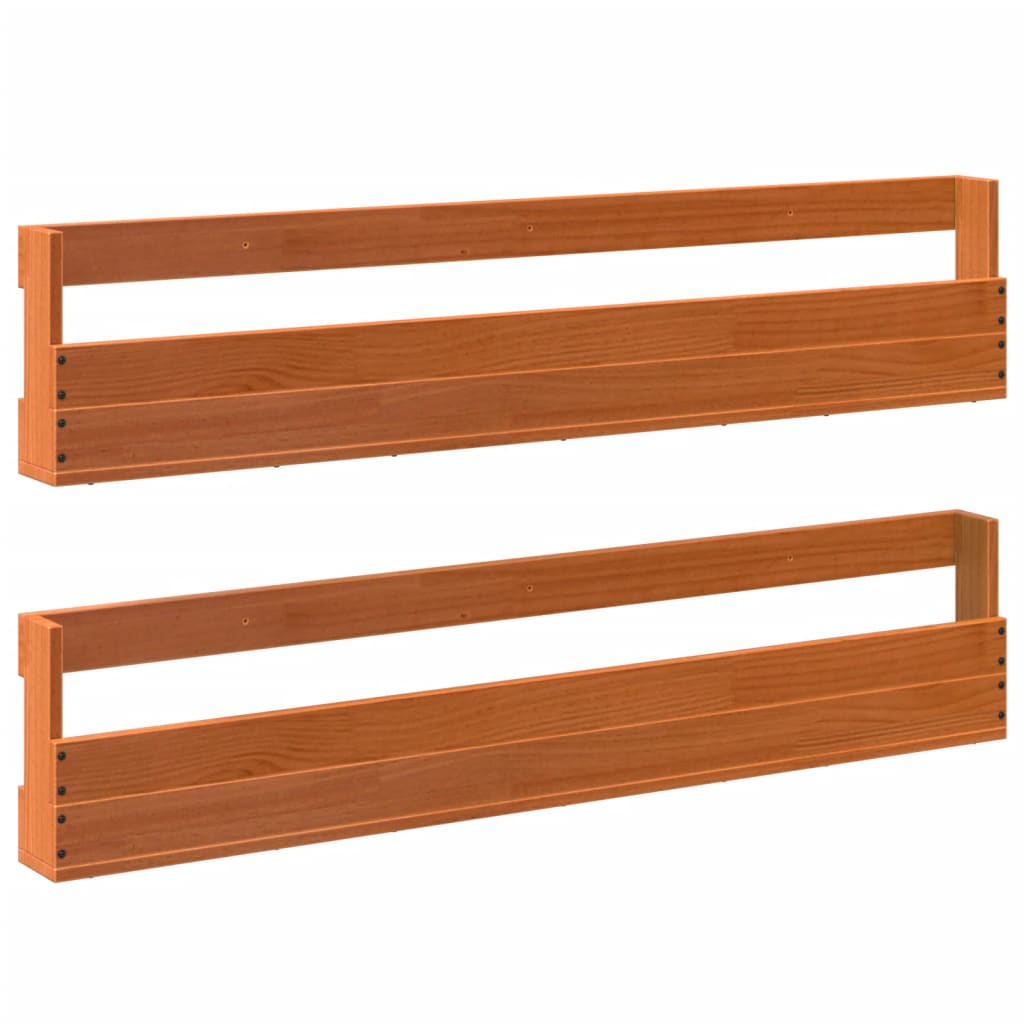 Scarpiere a Parete 2 pz Marrone Cera Legno Massello di Pino - homemem39