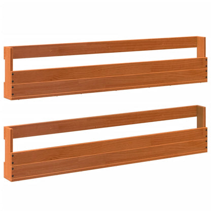 Scarpiere a Parete 2 pz Marrone Cera Legno Massello di Pino - homemem39