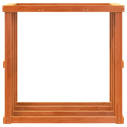 Portaceppi da Esterno Marrone Cera Legno Massello di Pino - homemem39