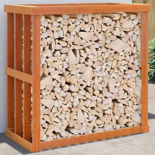 Portaceppi da Esterno Marrone Cera Legno Massello di Pino - homemem39