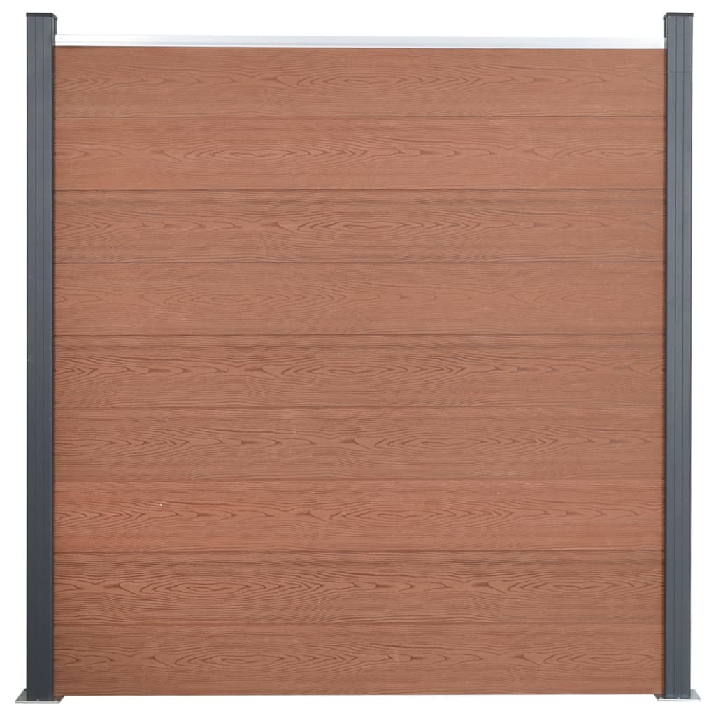 Set Pannello di Recinzione Marrone 180x186 cm in WPC