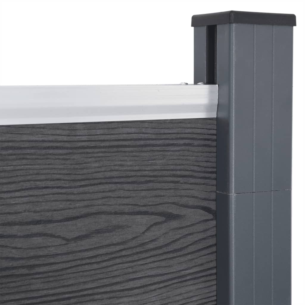 Set Pannello di Recinzione Grigio 180x186 cm in WPC | homemem39