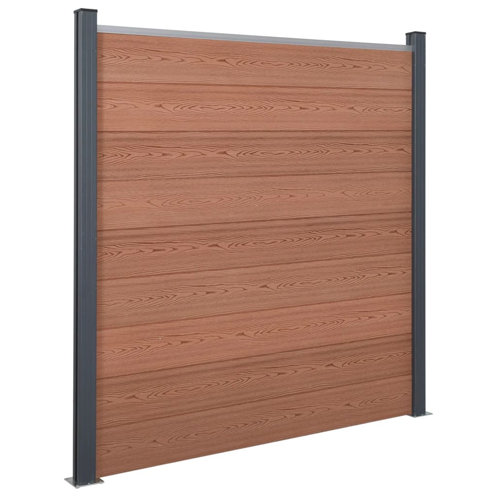 Set Pannello di Recinzione Marrone 526x186 cm in WPC | homemem39