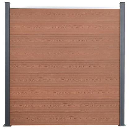 Set Pannello di Recinzione Marrone 353x186 cm in WPC