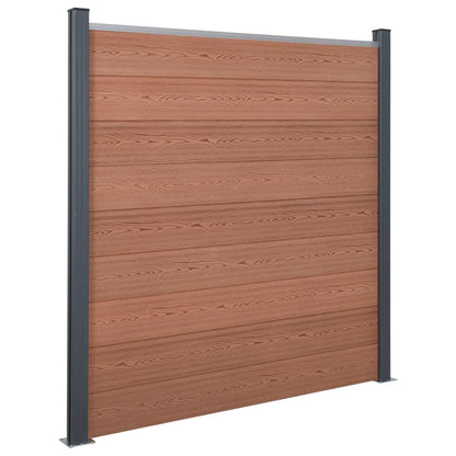 Set Pannello di Recinzione Marrone 699x186 cm in WPC