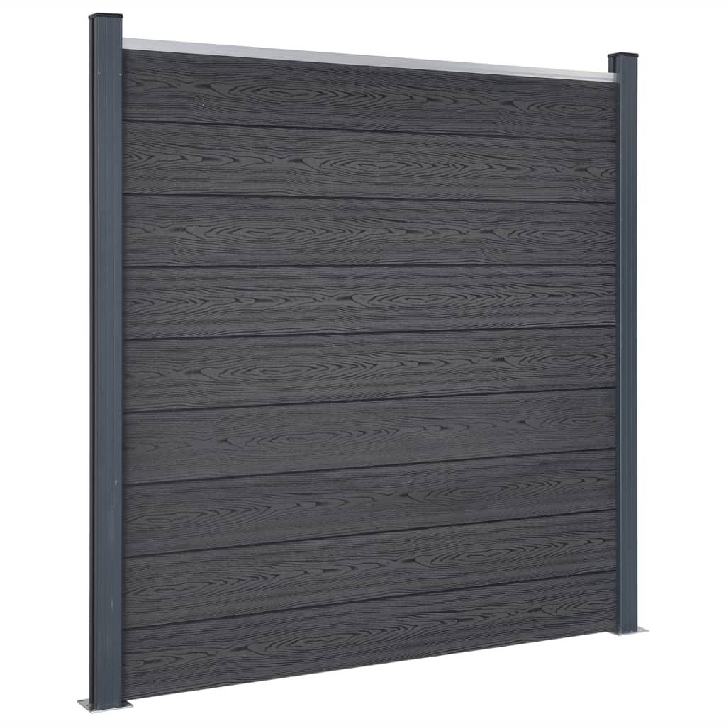 Set Pannello di Recinzione Grigio 699x186 cm in WPC | homemem39
