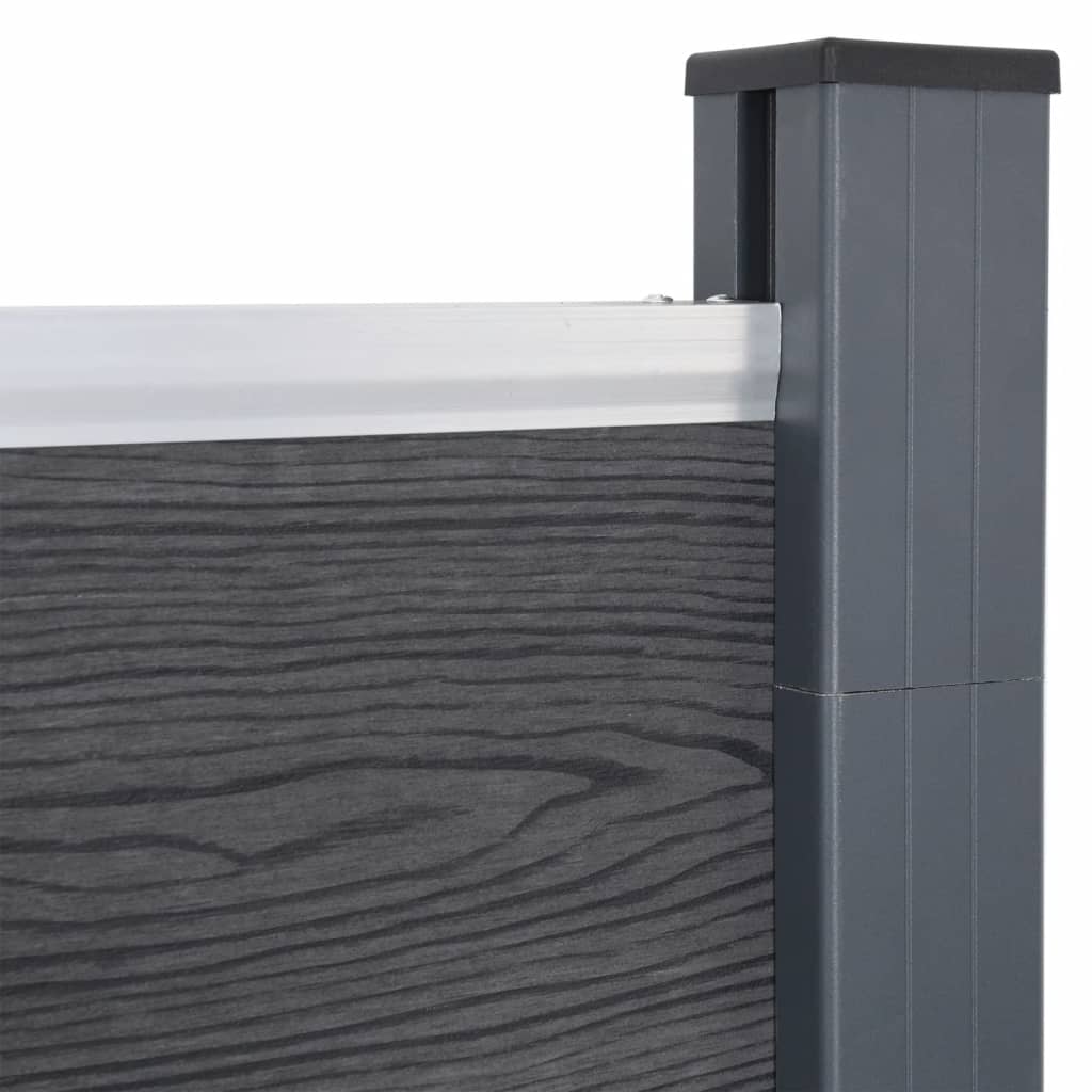 Set Pannello di Recinzione Grigio 699x186 cm in WPC | homemem39