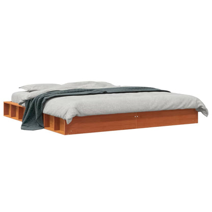 Giroletto senza Materasso Marrone Cera 200x200 cm Legno di Pino | homemem39