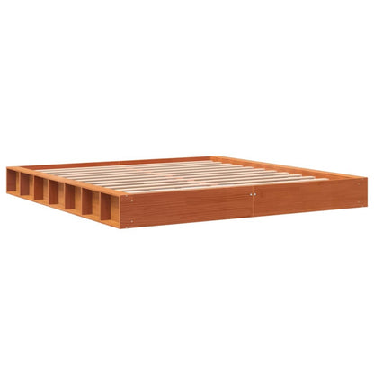 Giroletto senza Materasso Marrone Cera 200x200 cm Legno di Pino | homemem39