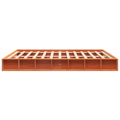 Giroletto senza Materasso Marrone Cera 200x200 cm Legno di Pino | homemem39