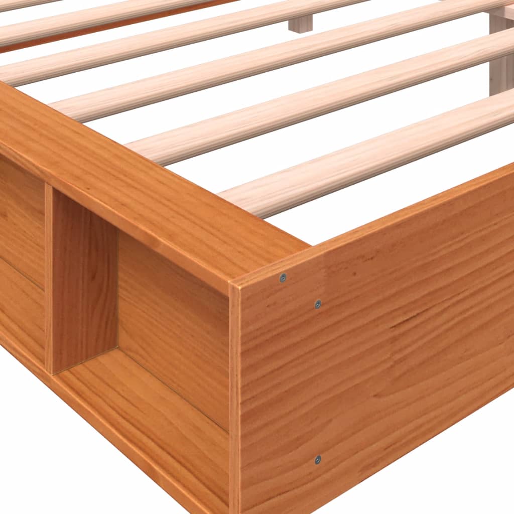 Giroletto senza Materasso Marrone Cera 200x200 cm Legno di Pino | homemem39