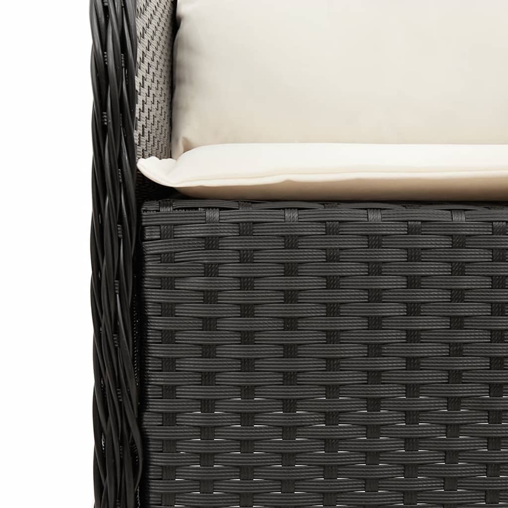 Set da Pranzo da Giardino 5 pz Nero con Cuscini in Polyrattan | homemem39
