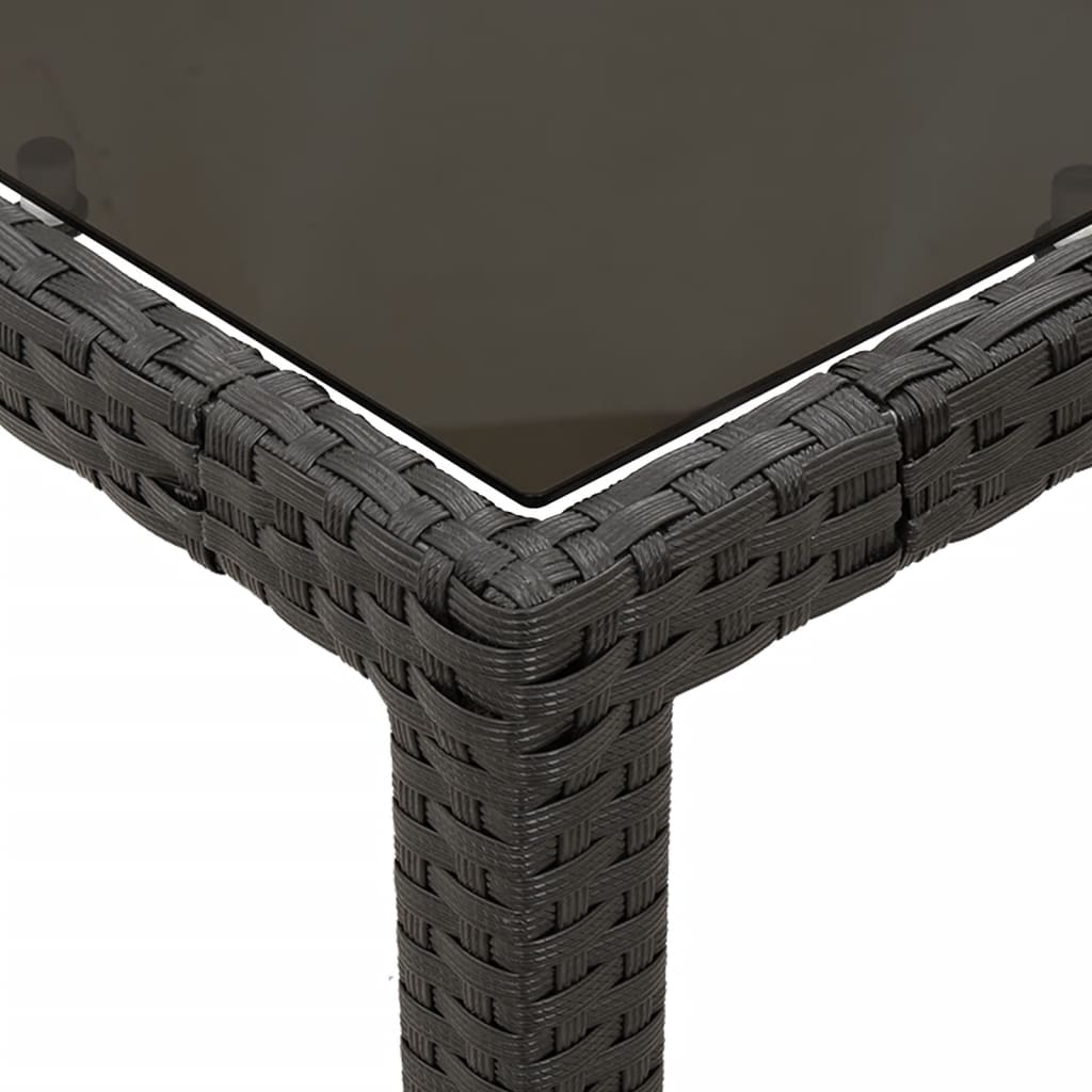 Set da Pranzo da Giardino 3 pz con Cuscini Nero in Polyrattan | homemem39
