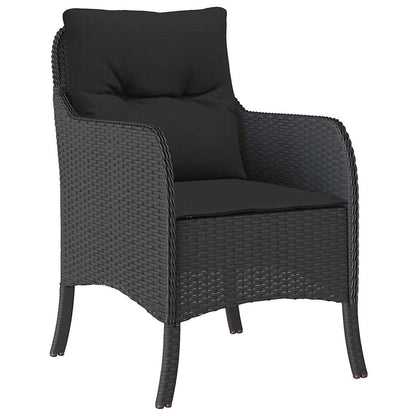Set da Pranzo da Giardino 5 pz Nero con Cuscini in Polyrattan | homemem39