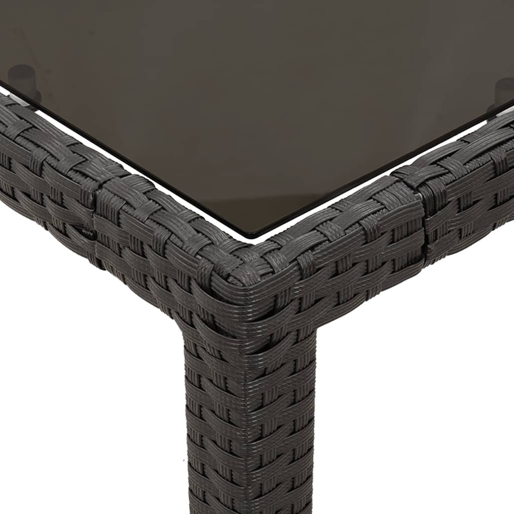 Set da Pranzo da Giardino 7 pz Nero con Cuscini in Polyrattan | homemem39