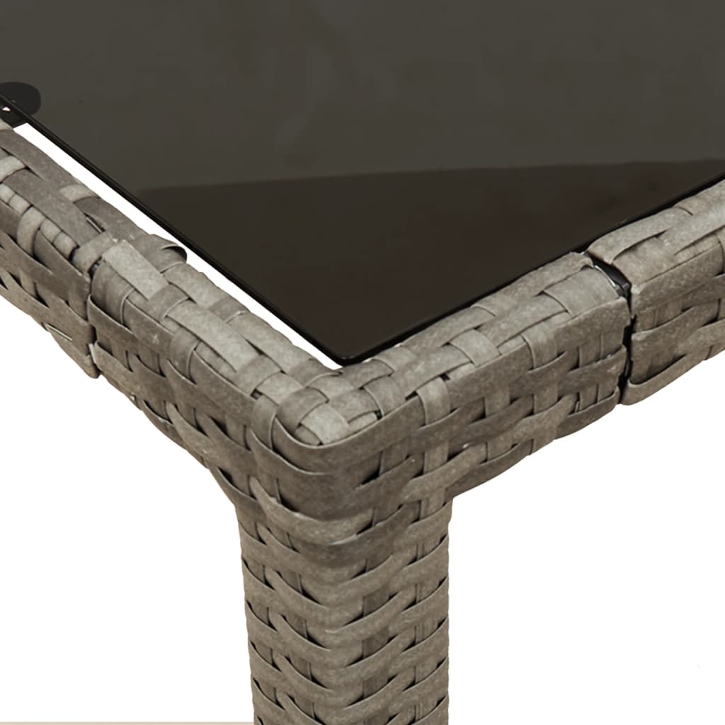 Set da Pranzo da Giardino 3 pz con Cuscini in Polyrattan Grigio - homemem39