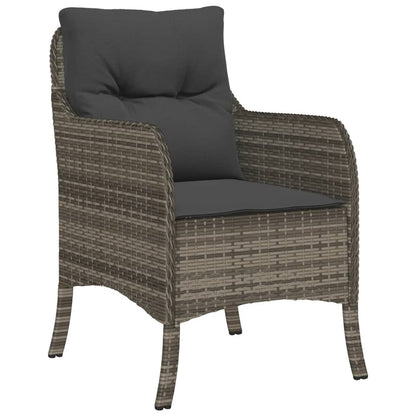 Set da Pranzo da Giardino 9 pz con Cuscini in Polyrattan Grigio | homemem39
