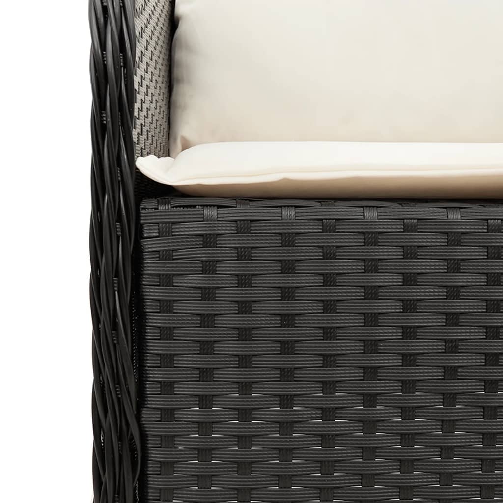 Set da Pranzo da Giardino 5 pz Nero con Cuscini in Polyrattan | homemem39