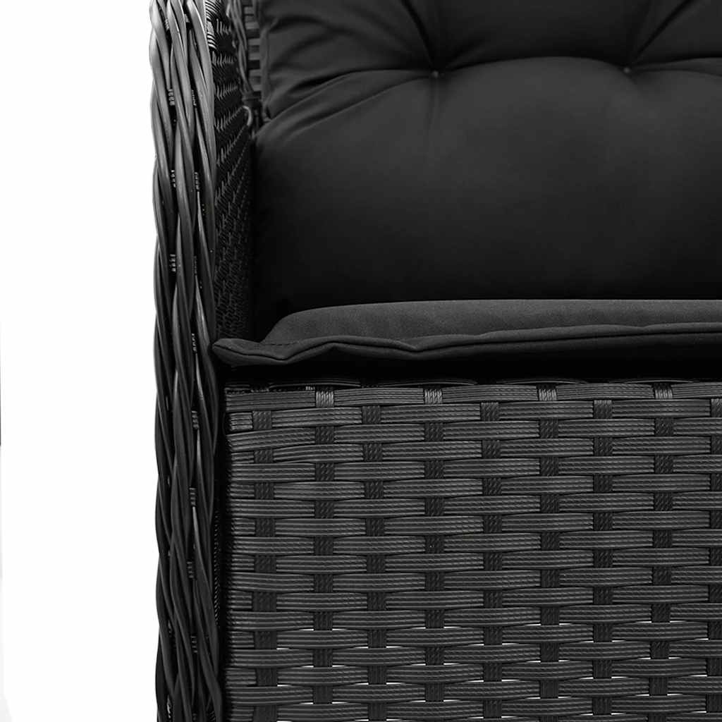 Set da Pranzo da Giardino 5 pz Nero con Cuscini in Polyrattan | homemem39
