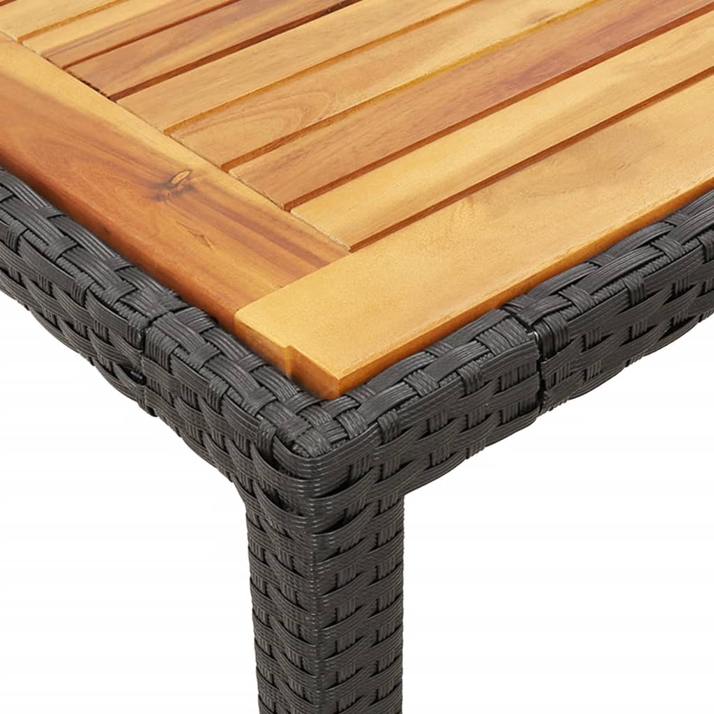 Set da Pranzo da Giardino 7 pz Nero con Cuscini in Polyrattan | homemem39