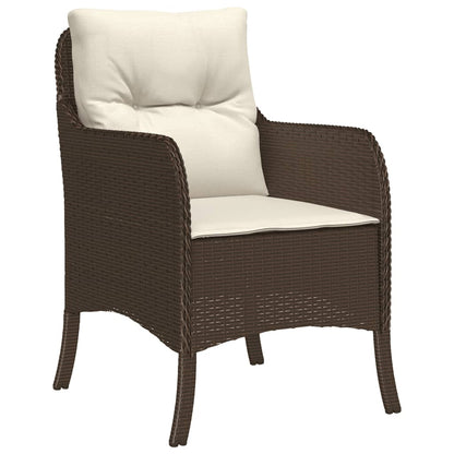 Set da Pranzo da Giardino 9pz con Cuscini Marrone in Polyrattan - homemem39