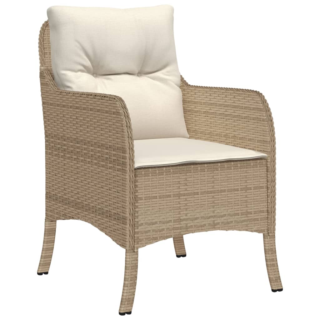 Set da Pranzo da Giardino 9 pz con Cuscini Beige in Polyrattan | homemem39