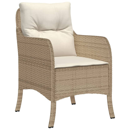 Set da Pranzo da Giardino 9 pz con Cuscini Beige in Polyrattan | homemem39
