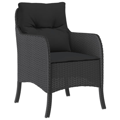 Set da Pranzo da Giardino 9 pz con Cuscini Nero in Polyrattan | homemem39