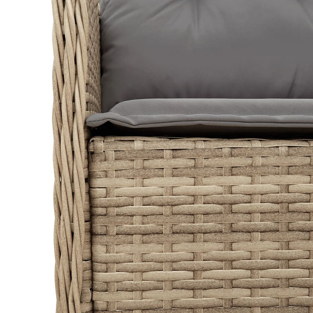 Set da Pranzo da Giardino 7 pz con Cuscini Beige in Polyrattan | homemem39