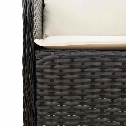 Set da Pranzo da Giardino 5 pz Nero con Cuscini in Polyrattan | homemem39