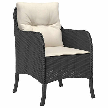 Set da Pranzo da Giardino 5 pz Nero con Cuscini in Polyrattan | homemem39