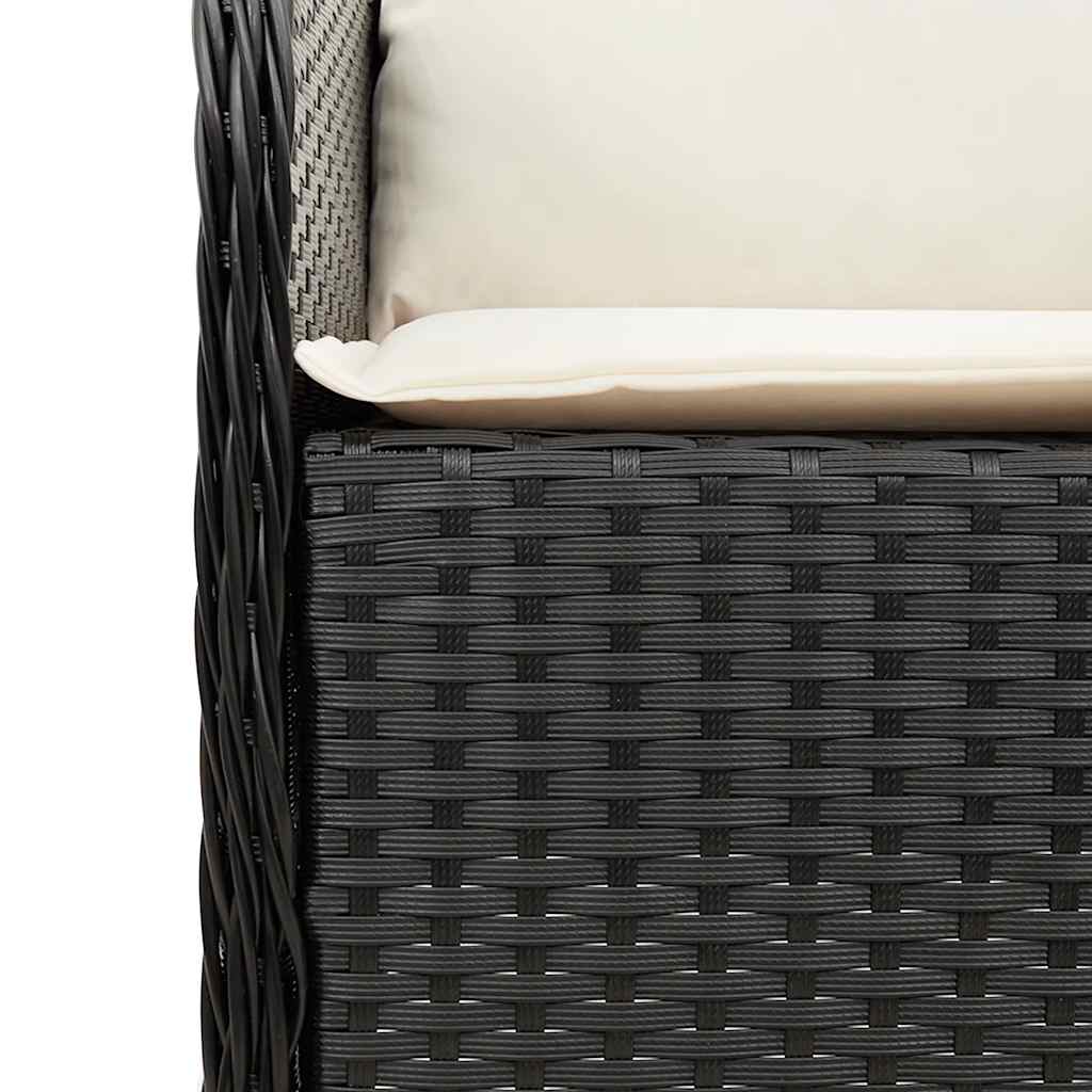 Set da Pranzo da Giardino 5 pz Nero con Cuscini in Polyrattan | homemem39