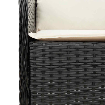 Set da Pranzo da Giardino 5 pz Nero con Cuscini in Polyrattan | homemem39