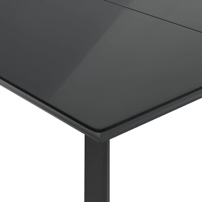 Set da Pranzo da Giardino 5 pz Nero con Cuscini in Polyrattan - homemem39