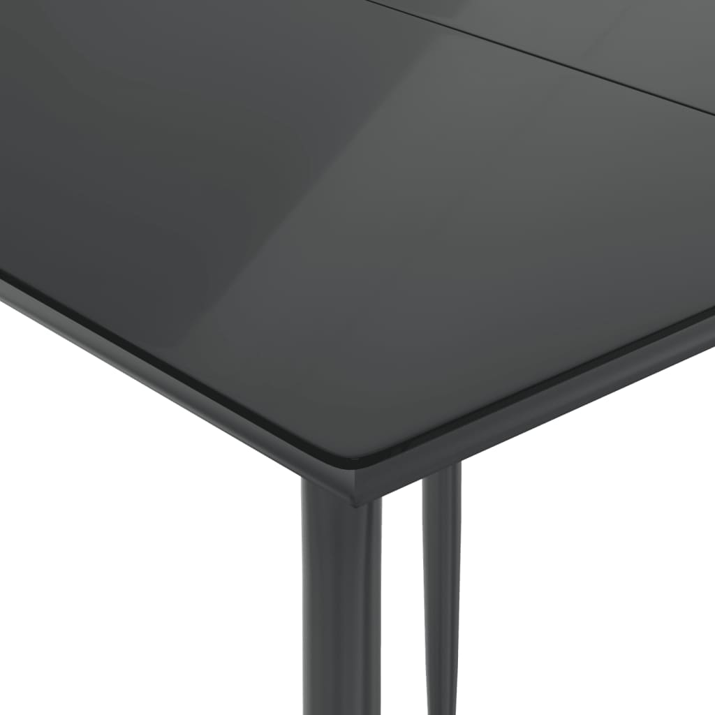 Set da Pranzo da Giardino 3 pz con Cuscini Nero in Polyrattan | homemem39