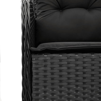 Set da Pranzo da Giardino 5 pz Nero con Cuscini in Polyrattan - homemem39