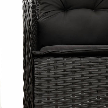 Set da Pranzo da Giardino 7 pz Nero con Cuscini in Polyrattan - homemem39