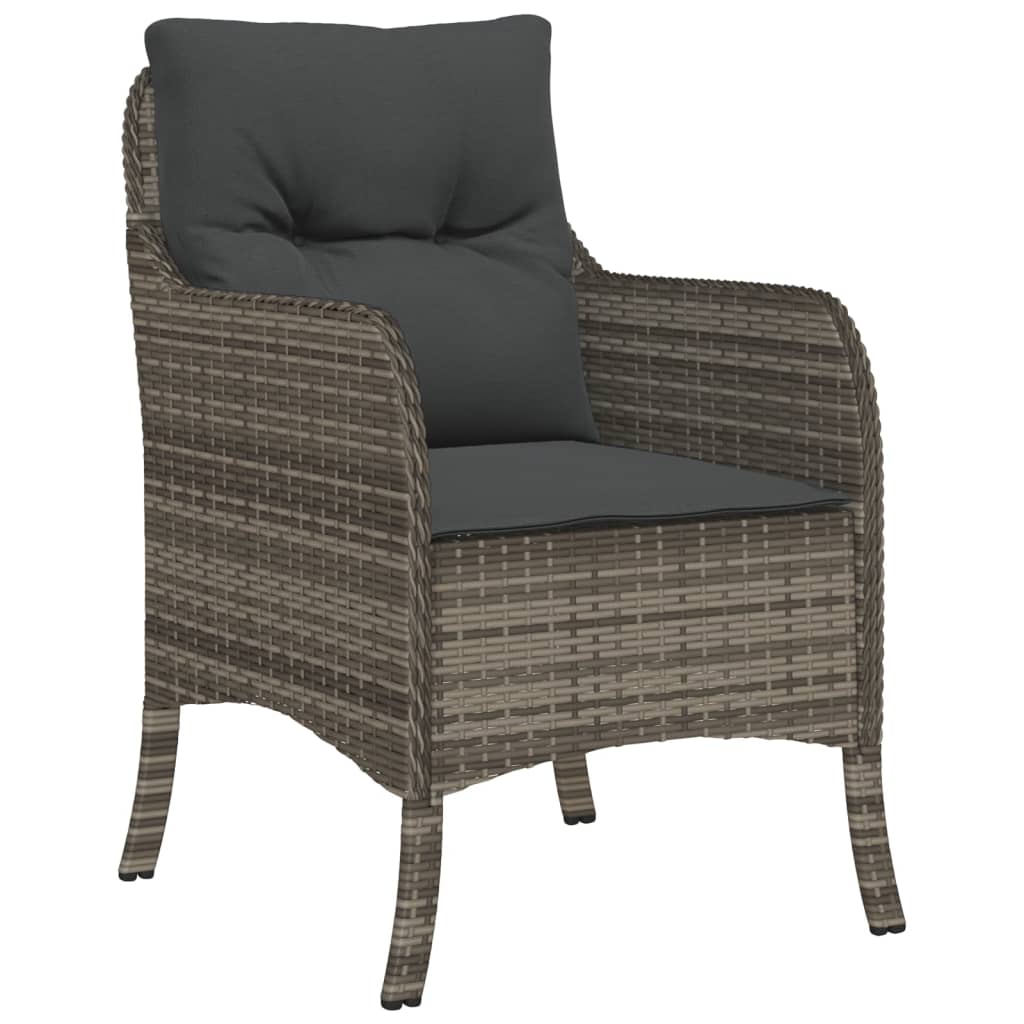 Set da Pranzo da Giardino 5 pz con Cuscini in Polyrattan Grigio | homemem39