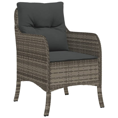 Set da Pranzo da Giardino 5 pz con Cuscini in Polyrattan Grigio | homemem39