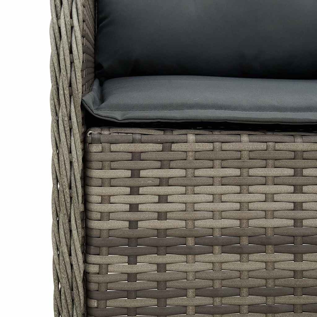 Set da Pranzo da Giardino 5 pz con Cuscini in Polyrattan Grigio | homemem39