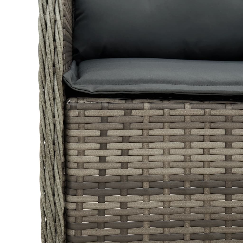 Set da Pranzo da Giardino 5 pz con Cuscini in Polyrattan Grigio | homemem39