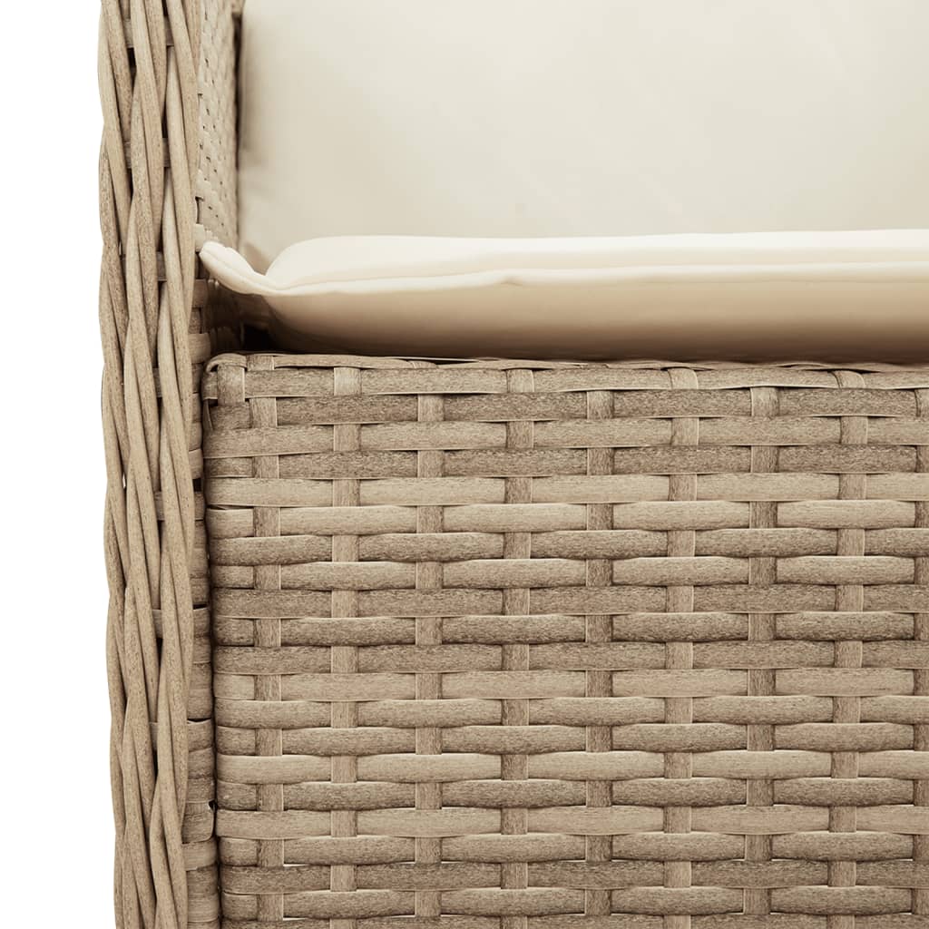 Set da Pranzo da Giardino 3 pz con Cuscini Beige in Polyrattan - homemem39