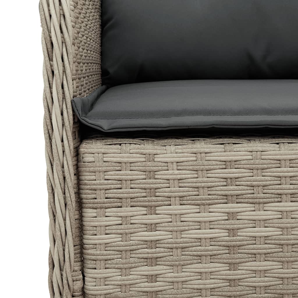 Set Pranzo da Giardino 9pz con Cuscini Grigio Chiaro Polyrattan | homemem39