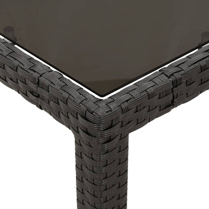 Set da Pranzo da Giardino 7 pz Nero con Cuscini in Polyrattan | homemem39