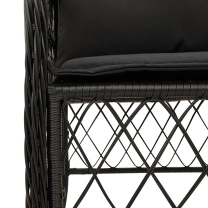 Set da Bistrò 3 pz con Cuscini Nero in Polyrattan | homemem39