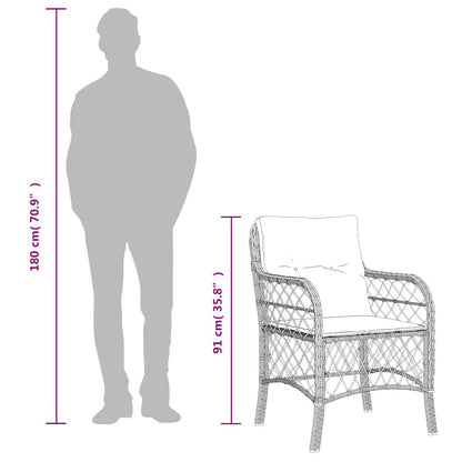 Set da Pranzo da Giardino 5 pz Nero con Cuscini in Polyrattan | homemem39
