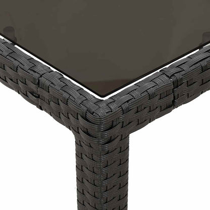 Set da Pranzo da Giardino 5 pz Nero con Cuscini in Polyrattan | homemem39