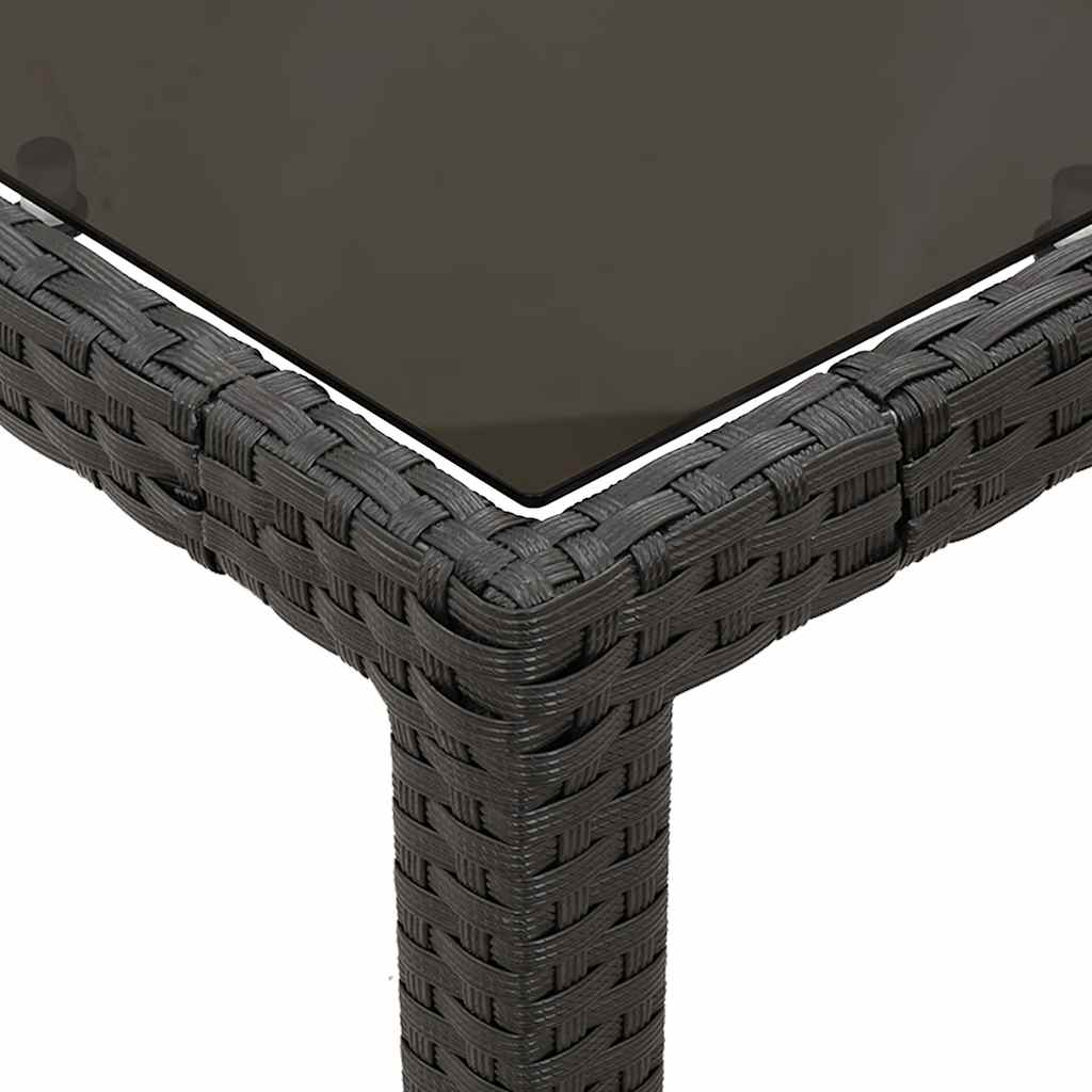 Set da Pranzo da Giardino 7 pz Nero con Cuscini in Polyrattan | homemem39