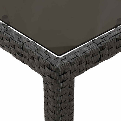 Set da Pranzo da Giardino 7 pz Nero con Cuscini in Polyrattan | homemem39